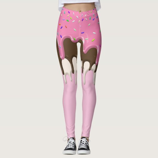 IJs crème roze frosting strooisel druppel Leggings (Voorkant)