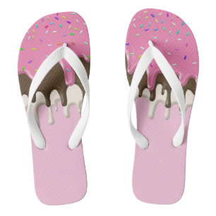 IJs crème roze frosting strooisel druppel Teenslippers