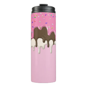 IJs crème roze frosting strooisel druppel Thermosbeker