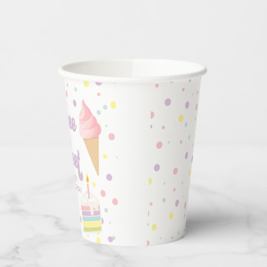 IJs en cake DRIE IS ZOETE 3E verjaardag Papieren Bekers (Links)