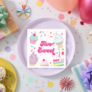 Ijs en cake twee zoete 2de verjaardag servet