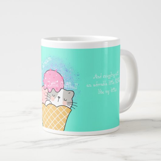 IJs en kleine fluffball Extra Grote Beker (Voorkant rechts)