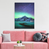 IJs en sneeuw | Aurora Borealis Milky Way IJsland Canvas Afdruk (Insitu (Woonkamer))