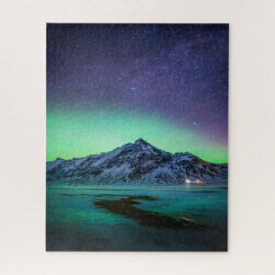 IJs en sneeuw   Aurora Borealis Milky Way IJsland Legpuzzel