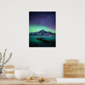 IJs en sneeuw | Aurora Borealis Milky Way IJsland Poster (Keuken)