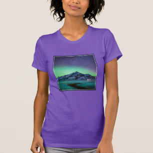 IJs en sneeuw   Aurora Borealis Milky Way IJsland T-shirt