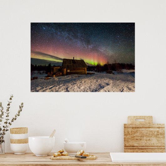 IJs en sneeuw | Aurora Polaris Murmansk, IJsland Poster (Keuken)