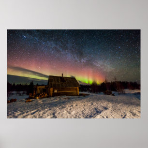 IJs en sneeuw   Aurora Polaris Murmansk, IJsland Poster