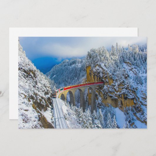 IJs en sneeuw | Bernina Express, Zwitserland Bedankkaart (Voorkant / Achterkant)