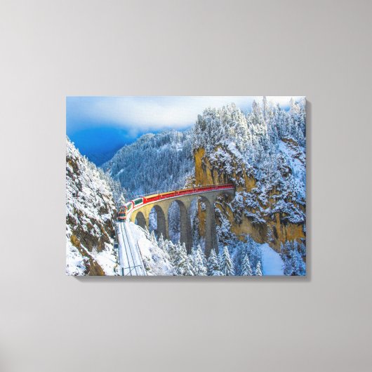 IJs en sneeuw | Bernina Express, Zwitserland Canvas Afdruk (Voorkant)