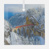 IJs en sneeuw | Bernina Express, Zwitserland Glas Ornament (Voorkant)