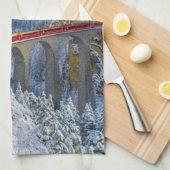 IJs en sneeuw | Bernina Express, Zwitserland Theedoek (Quarter Fold)