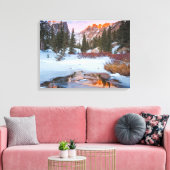 IJs en sneeuw | Estes Park, Colorado Canvas Afdruk (Insitu (Woonkamer))