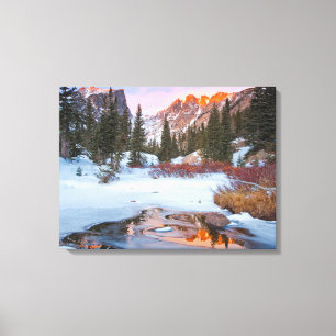 IJs en sneeuw Estes Park, Colorado Canvas Afdruk