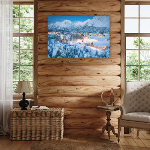 IJs en sneeuw Graubunden, Engadin, Zwitserland Canvas Afdruk