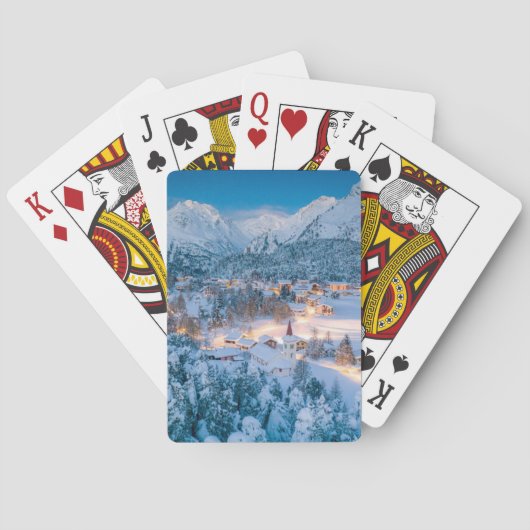 IJs en sneeuw | Graubunden, Engadin, Zwitserland Pokerkaarten (Achterkant)