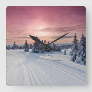 IJs en sneeuw   Lillehammer, Noorwegen Vierkante Klok