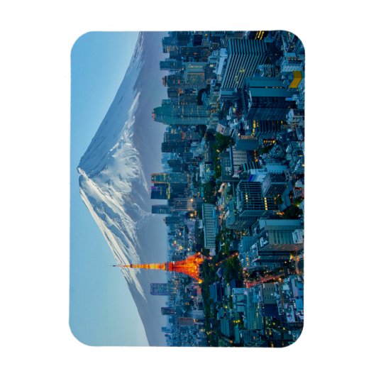 IJs en sneeuw | Mt. Fuji & Tokyo Skyline Magneet (Verticaal)