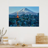 IJs en sneeuw | Mt. Fuji & Tokyo Skyline Poster (Keuken)