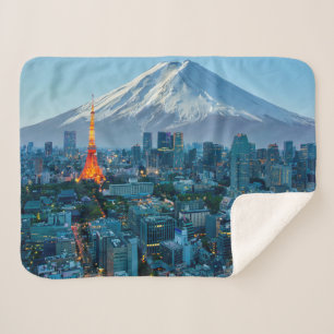 IJs en sneeuw Mt. Fuji & Tokyo Skyline Sherpa Deken