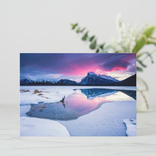 IJs en sneeuw | Mt. Rundle, Canada Bedankkaart (Staand voorkant)