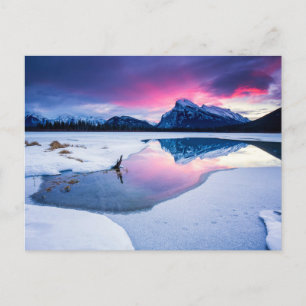 IJs en sneeuw Mt. Rundle, Canada Briefkaart