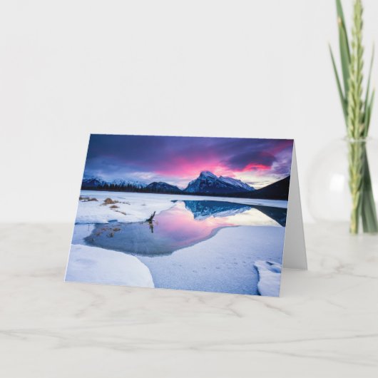 IJs en sneeuw | Mt. Rundle, Canada Kaart (Voorkant)