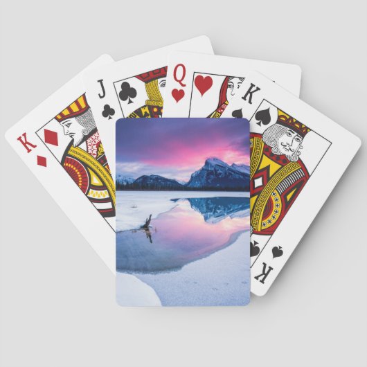 IJs en sneeuw | Mt. Rundle, Canada Pokerkaarten (Achterkant)