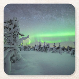 IJs en sneeuw   Nationaal park Pallas-Yllastunturi Vierkante Kartonnen Onderzetter