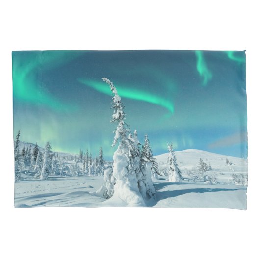 IJs en sneeuw | Noordelijke lichten, Lapland, Finl Kussensloop (Voorkant)