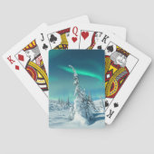 IJs en sneeuw | Noordelijke lichten, Lapland, Finl Pokerkaarten (Achterkant)