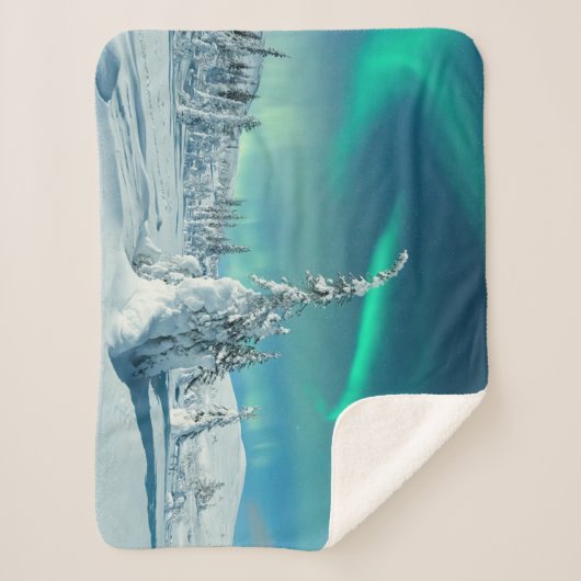 IJs en sneeuw | Noordelijke lichten, Lapland, Finl Sherpa Deken (Voorkant)