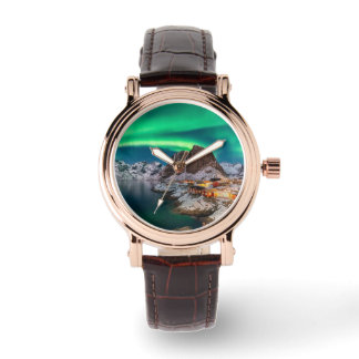 IJs en sneeuw | Noordelijke Lichten, Noorwegen Horloge