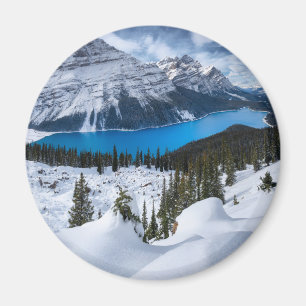 IJs en sneeuw Peyto Lake, Canadees Rockies Magneet