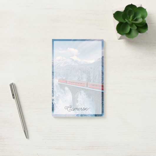 IJs en sneeuw | Red Bernina Express Train Zwitserl Post-it® Notes (Kantoor)