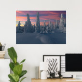 IJs en sneeuw | Sneeuwwerende bomen, Lapland, Finl Poster (Thuiskantoor)