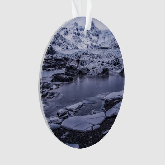 IJs en sneeuw | Sólheimajökull Glacier, IJsland Ornament (voorkant)
