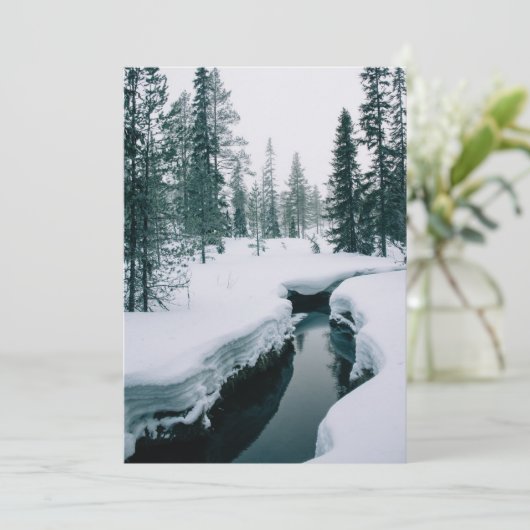 IJs en sneeuw | Streaming in een sneeuwwinterlands Bedankkaart (Staand voorkant)