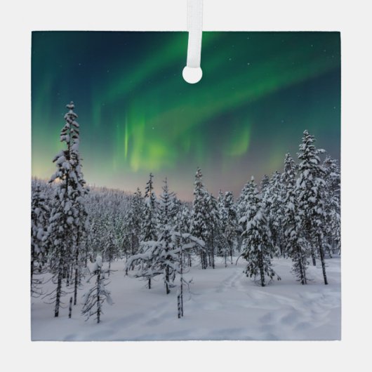 IJs en sneeuw | Winterlandschap in Finland Glas Ornament (Achterkant)