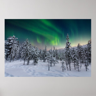 IJs en sneeuw Winterlandschap in Finland Poster