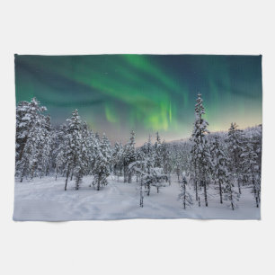 IJs en sneeuw Winterlandschap in Finland Theedoek