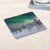 IJs en sneeuw | Winterlandschap in Finland Vierkante Kartonnen Onderzetter (Schuin)