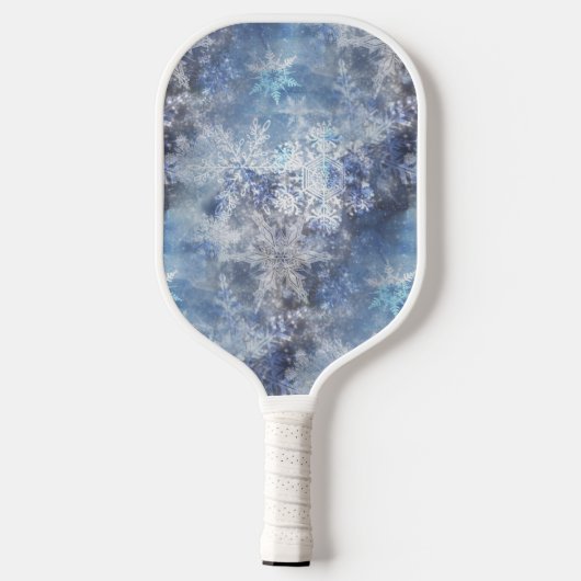 IJs en Sneeuwen, blauw kerstpatroon Pickleball Paddle (Achterkant)