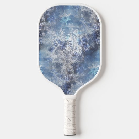 IJs en Sneeuwen, blauw kerstpatroon Pickleball Paddle (Voorkant)
