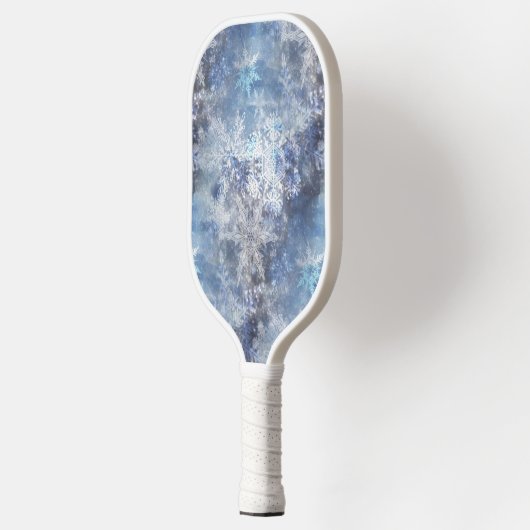IJs en Sneeuwen, blauw kerstpatroon Pickleball Paddle (Links)