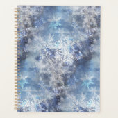 IJs en Sneeuwen, blauw kerstpatroon Planner (Voorkant)