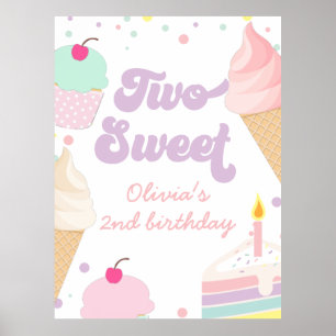 IJs en taart Twee Sweet 2e verjaardag Poster
