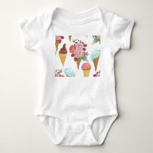 IJs, frambozen: waterverf. Romper