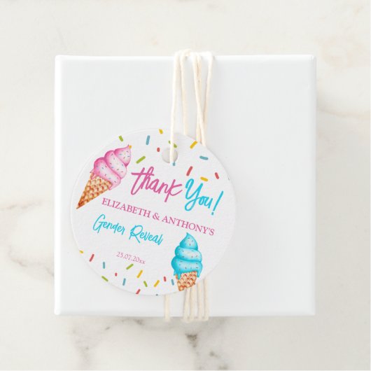 IJs geslacht onthullen dank u Bedankjes Labels (In situ)