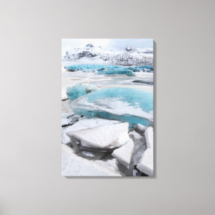 Ijs gletsjerformaties in de winter canvas afdruk